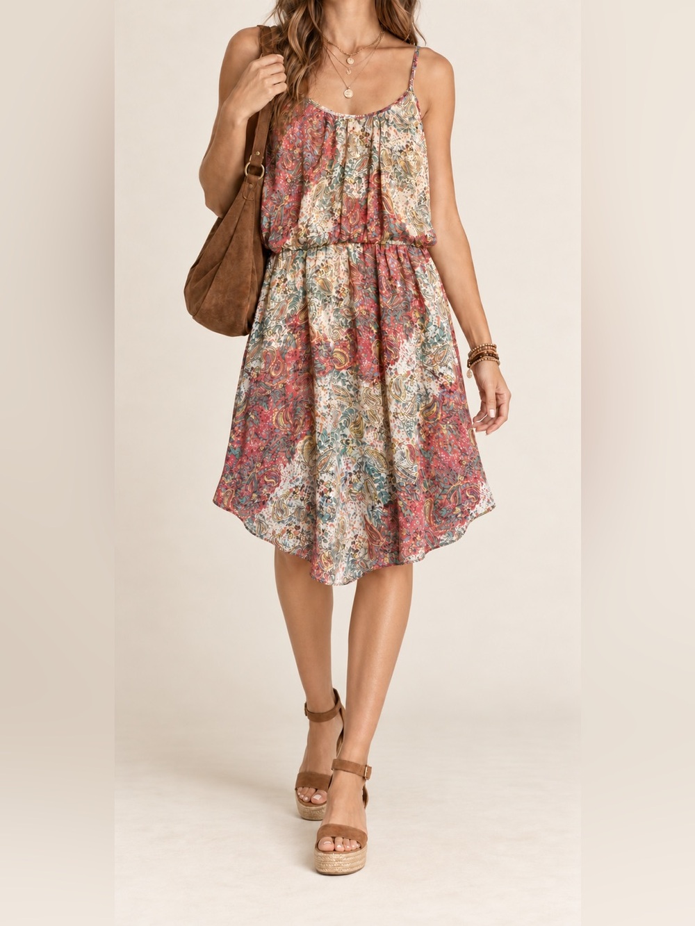 Vintage ANGIE Paisley Asymmetrical Dress NWT Small